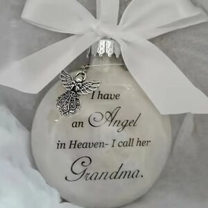 Ball Ornament, Ball Angel In Heaven Hanging Memorial Ornament Plastic Grandma
